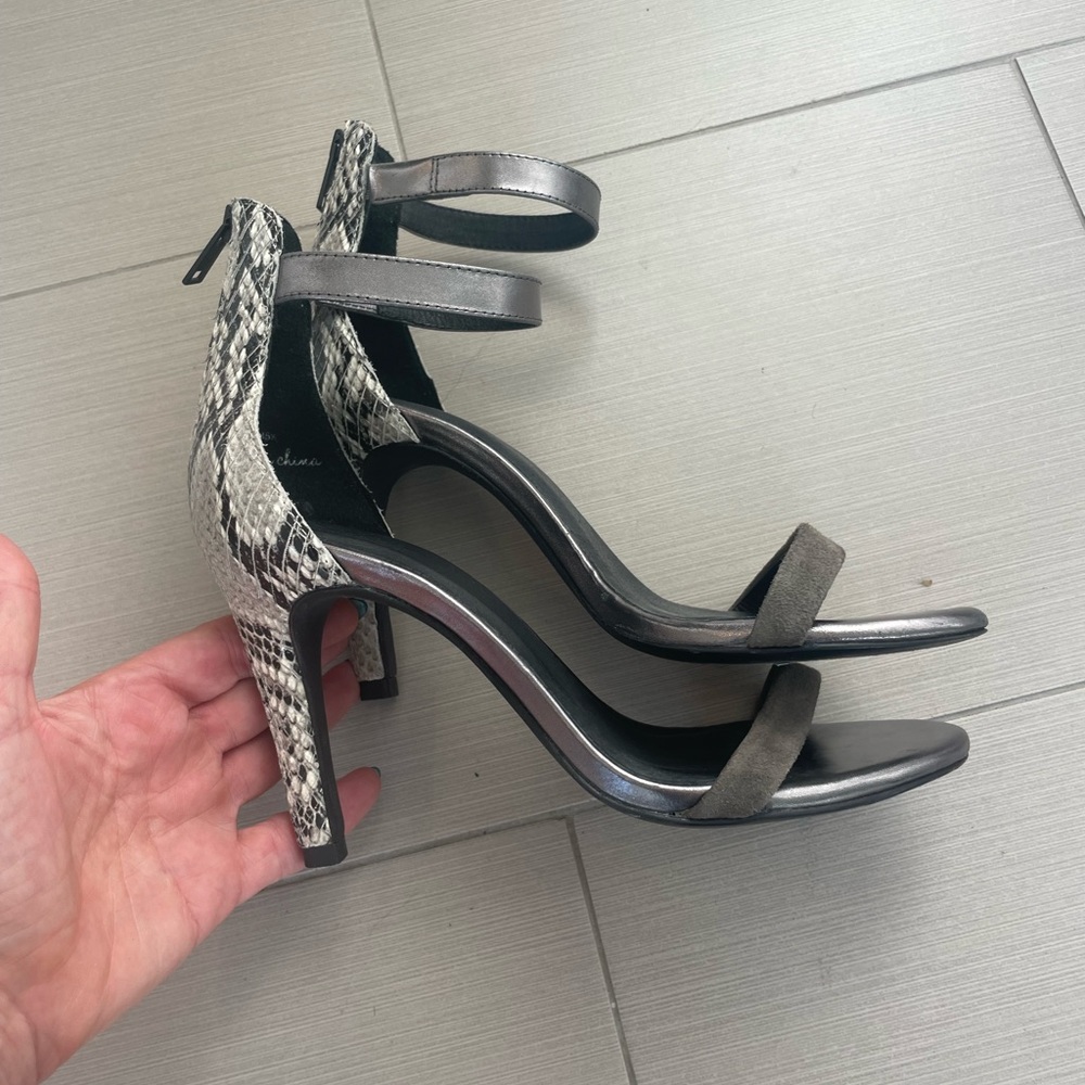 Joie snake patterns and suede with 4” heel.